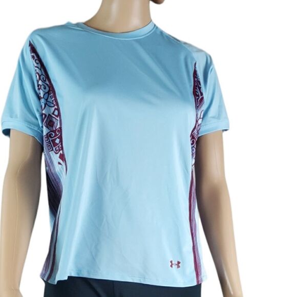 Under Armour Blue & Brown Athletic T-Shirt - Picture 1 of 5